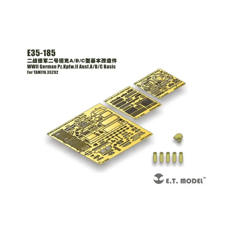 Photodécoupé : Pz.Kpfw.II Allemand Ausf.A / B / C - Kit de base. E.T. MODEL E35-185