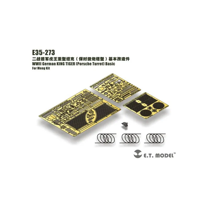 Photogravure : Tourelle de char lourd allemand King Tiger Porsche - Set de base. E.T. MODEL E35-273