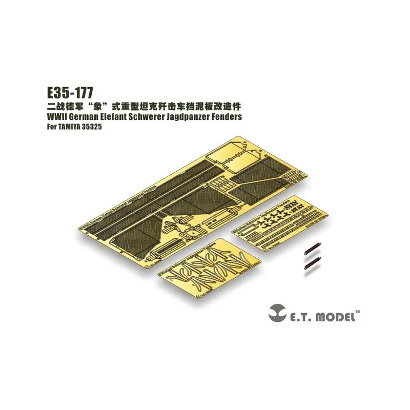 Photo-gravée : Chasseur de chars allemand Elefant de la Seconde Guerre mondiale - Fenders. E.T. MODEL E35-177