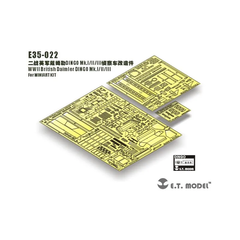 Photogravure : Daimler Dingo Mk.I/II/III Seconde Guerre mondiale britannique. E.T. MODEL E35-022