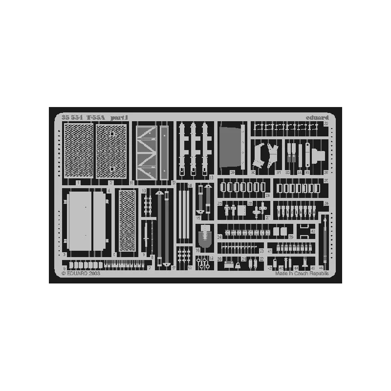 Zone photodécoupée : T-55A (TAMIYA). EDUARD 35554