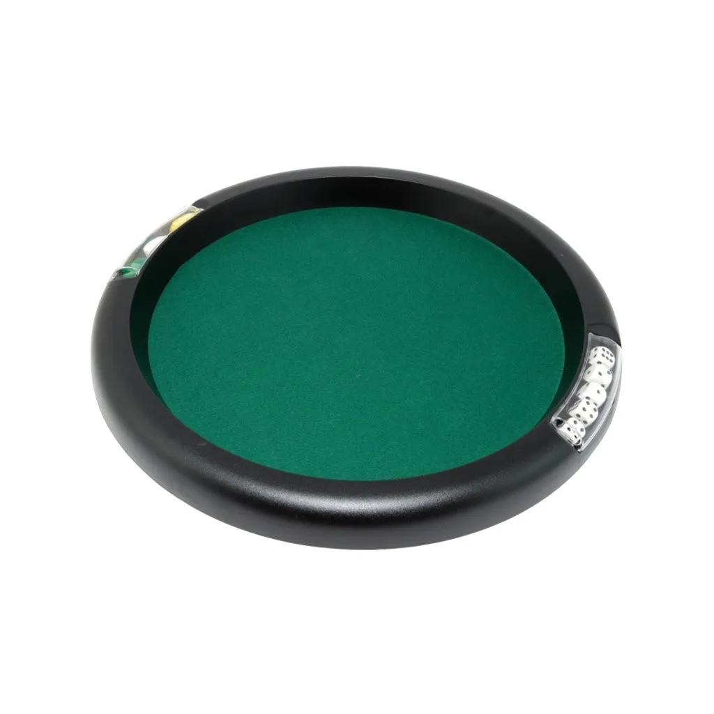 Piste de Dés Ronde 33 cm, 5 Dés de Yam's, 21 Jetons