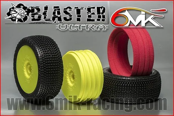 Pneu 6Mik BLASTER CS + Jante Jaune + Insert Ultra non collé (la paire) - TKU9CS - Pièces et Options 6Mik
