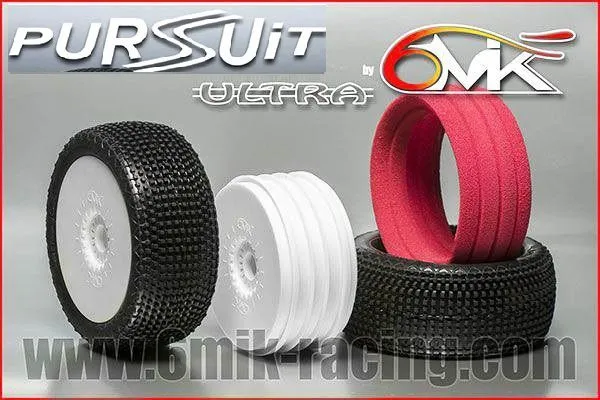 Pneu 6Mik PURSUIT CS + Jante Blanche + Insert Ultra non collé (la paire) - TKU12CS - Pièces et Options 6Mik