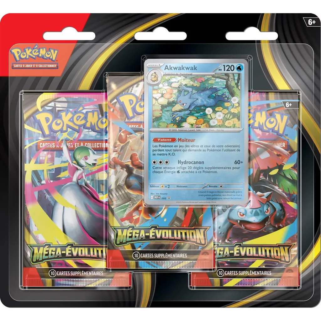 Pokémon : Pack 3 boosters Psykokwak / Akwakwak