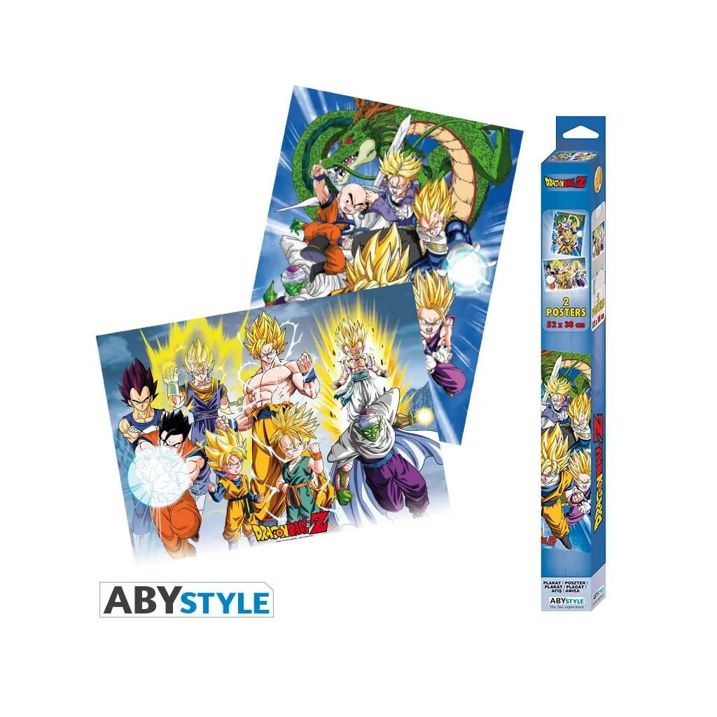 Poster Dragon Ball Z - Set de 2 Posters Groupes (52 x 38 cm)