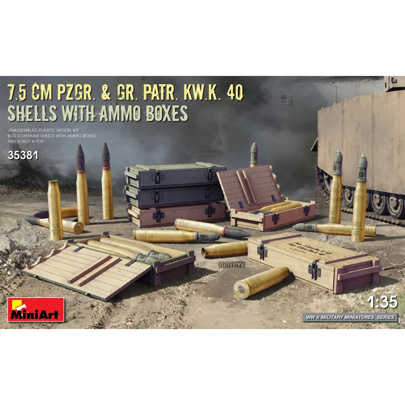 Projectiles et caisses de munitions. MINIART 35381