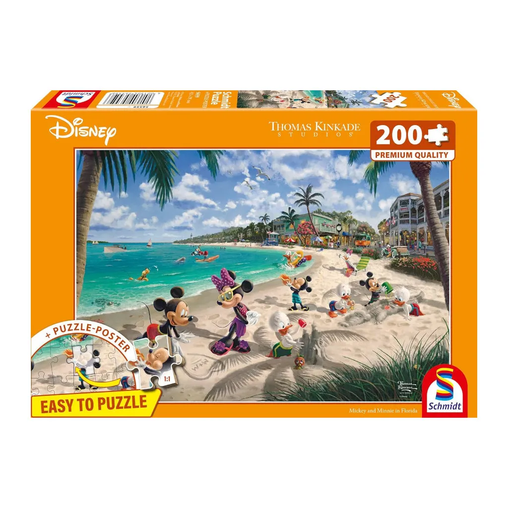 Puzzle Kinkade - Mickey & Minnie - En Floride - 200 Pièces