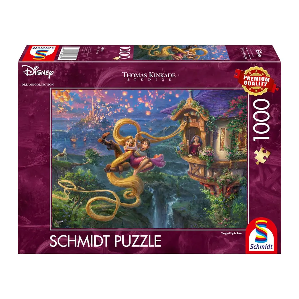 Puzzle Kinkade - Raiponce - A la Poursuite de l'Amour - 1000 pièces