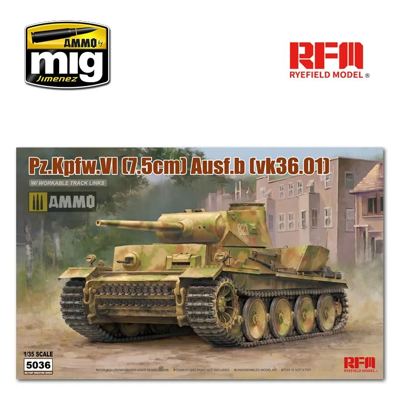 Pz.Kpfw.VI (7,5 cm) Ausf.B (vk36.01). RYE FIELD MODEL 5036