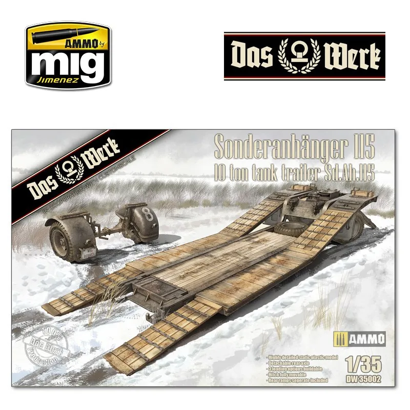 Remorque porte-voitures allemande de 10 tonnes. Sd.Ah.115. DAS WERK 35002