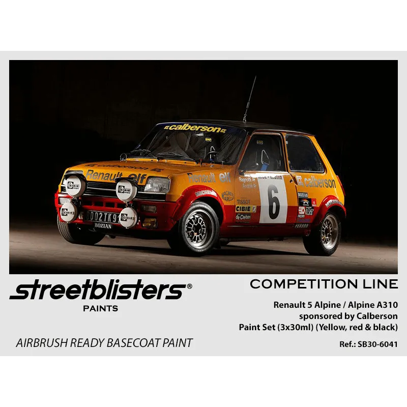 Kit de peinture Renault 5 Alpine Calberson (3x30ml). STREETBLISTERS SB30-6041