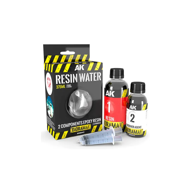 Résine d’eau - Résine époxy à 2 composants (375 ml). AK INTERACTIVE AK8043