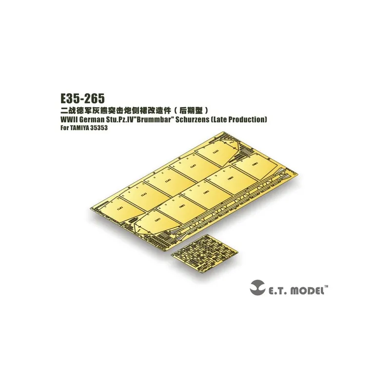 Film photodécoupé : Stu.Pz.IV Brummbar allemand de production tardive - Schurzen. E.T. MODEL E35-265