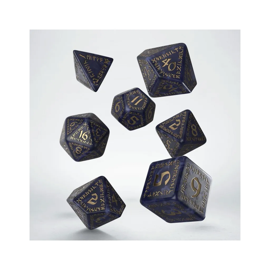 Runic Mixed-blue & gold Dice Set