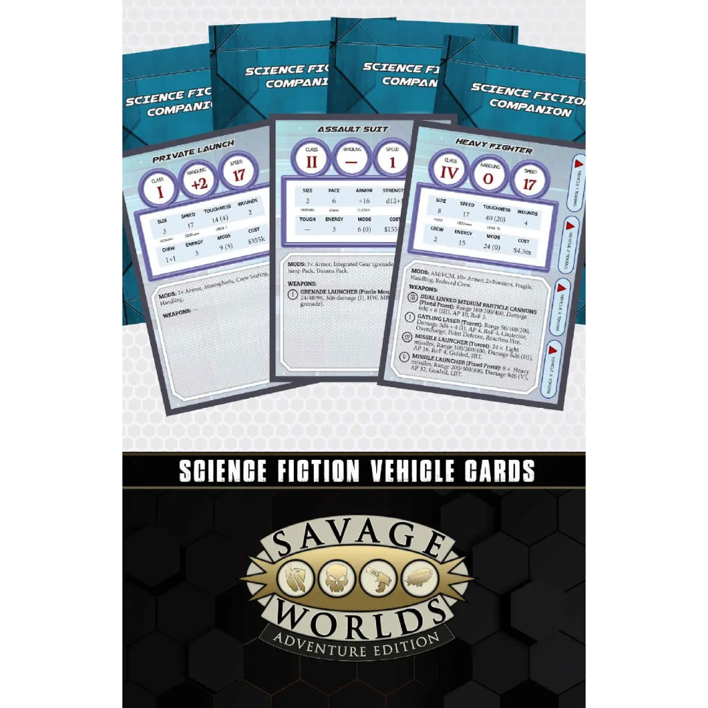 Savage Worlds - Science Fiction Vehicle Cards Set 1