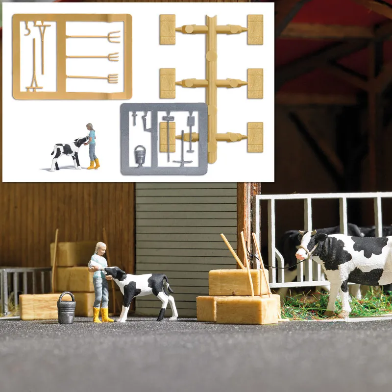 Scène rurale : nourrir un veau. BUSCH 7932