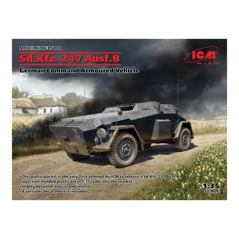 Sd.Kfz.247 Ausf.B. Véhicule blindé de commandement allemand. ICM 35110