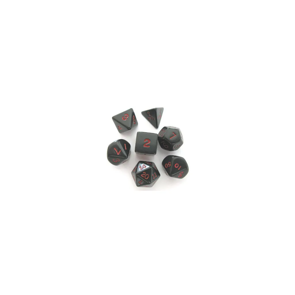 Set de 7 Dés - Opaque - Noir / Rouge (Chessex 25418)