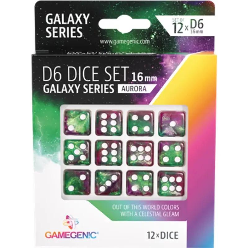 Set de Dés 6 - Galaxy Series - Aurora (X 12) 16mm