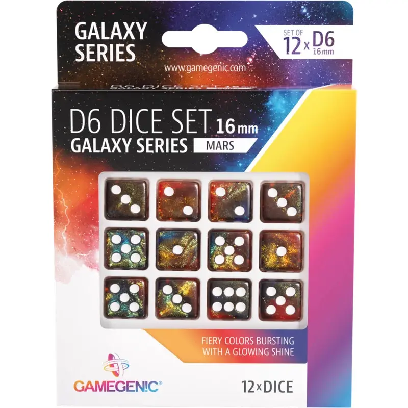 Set de Dés 6 - Galaxy Series - Mars (X 12) 16mm
