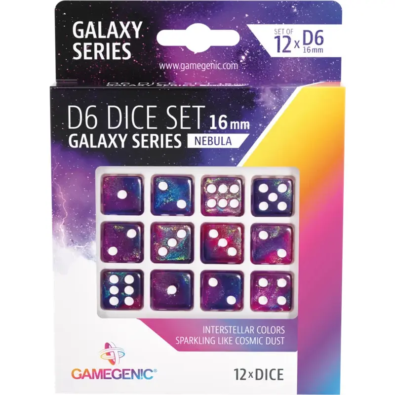 Set de Dés 6 - Galaxy Series - Nebula (X 12) 16mm