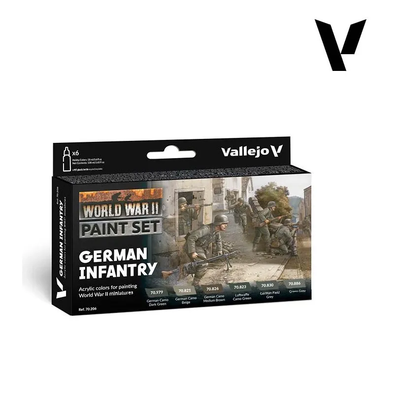 Jeu de peintures : Infanterie allemande. VALLEJO 70206