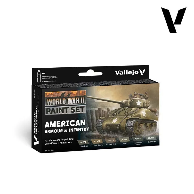 Set de peintures : Infanterie et armement américains. VALLEJO 70203