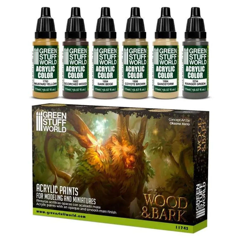 Set de peinture : Bois et écorce. GREEN STUFF WORLD 512457