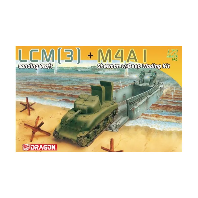 Sherman et péniches de débarquement. DRAGON 7516