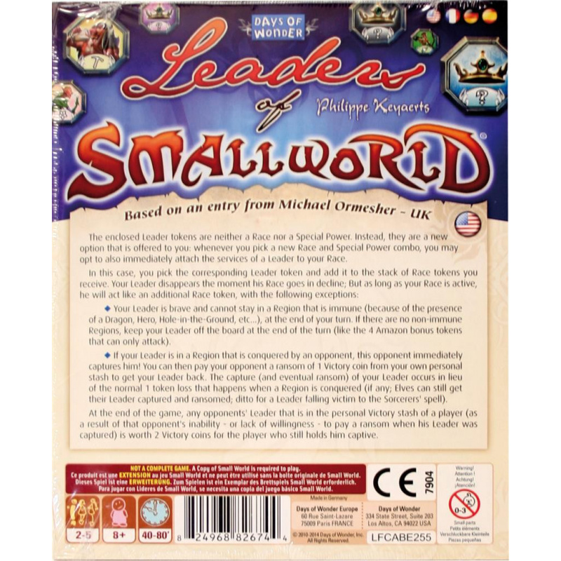 Small World : Leaders - Extension jeu familial - Mon Ludicaire