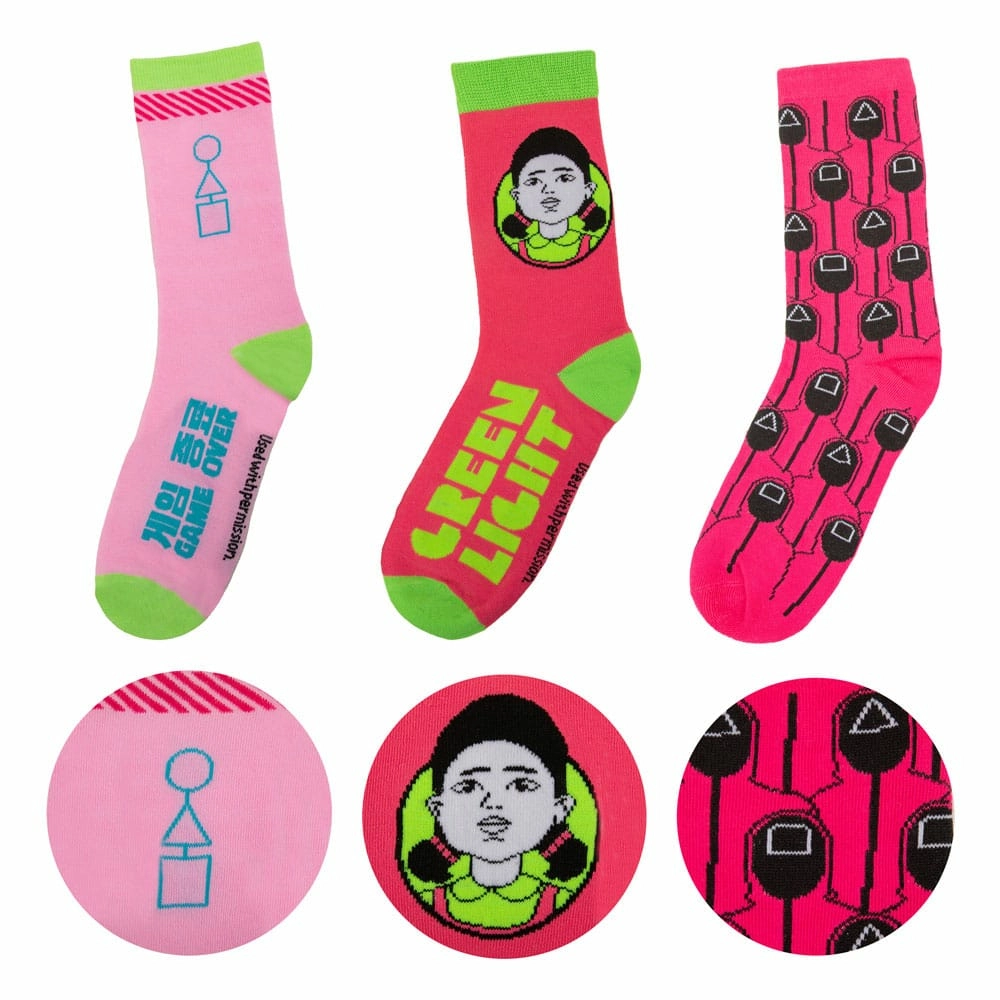 Squid game pack 3 paires de chaussettes
