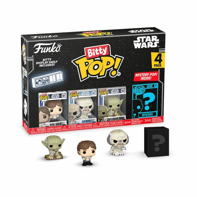 Star wars pack 4 figurines bitty pop! vinyl han 2,5 cm