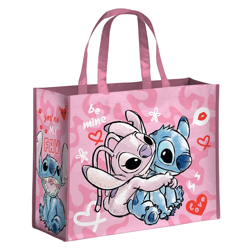 Stitch & angel - pink - shopping bag