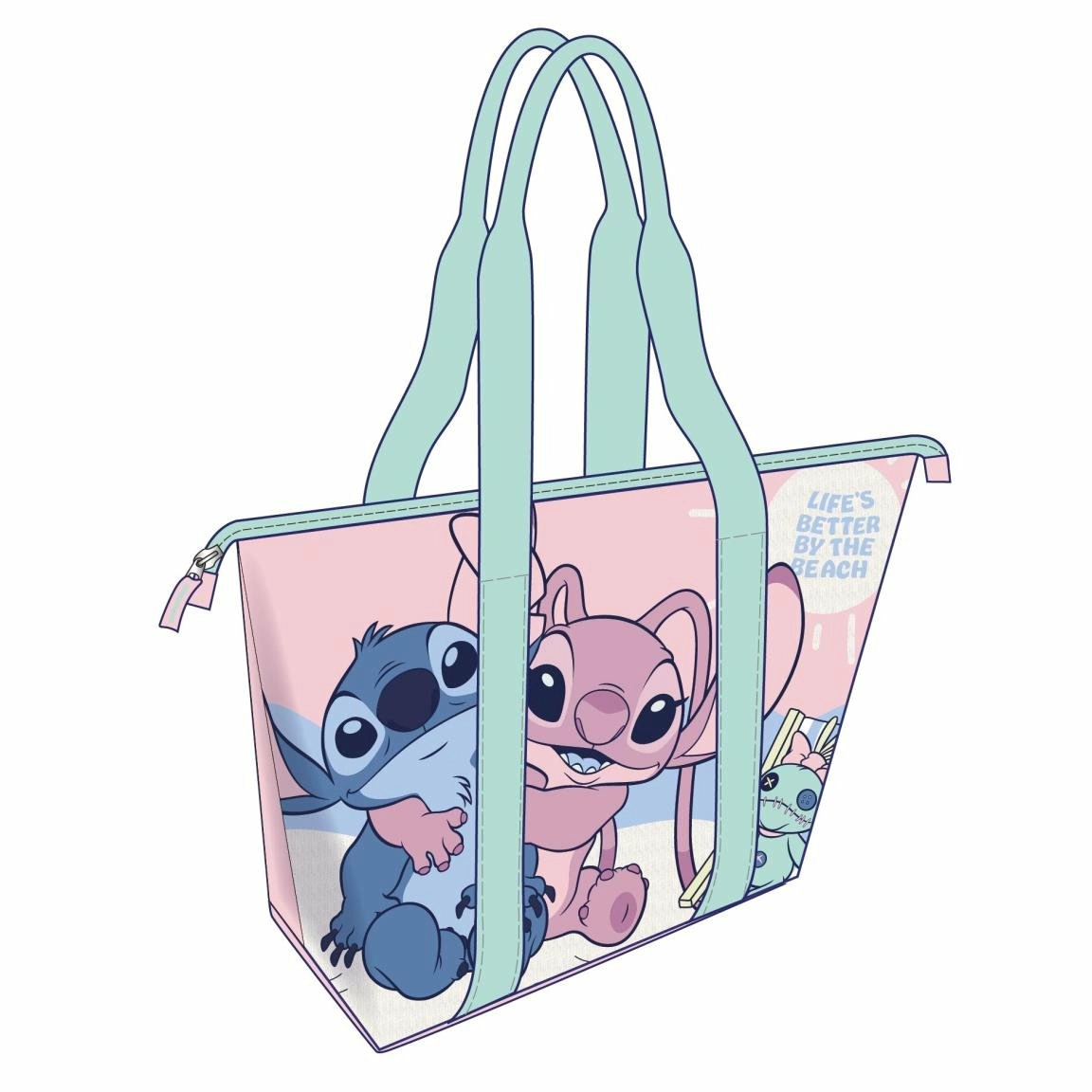 Stitch & angel - sac de plage - 47x33x15cm