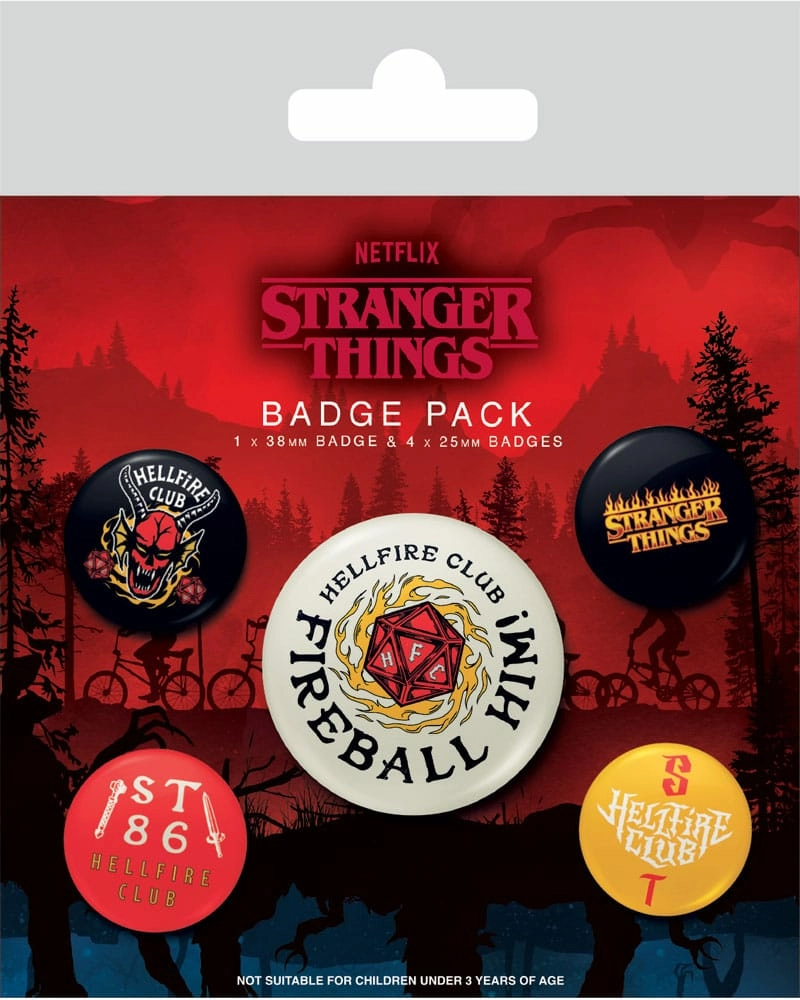 Stranger things 4 - hellfire club - pack 5 badges