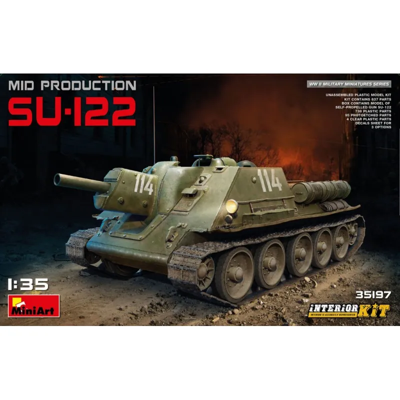 SU-122 soviétique automoteur, production moyenne. MINIART 35197