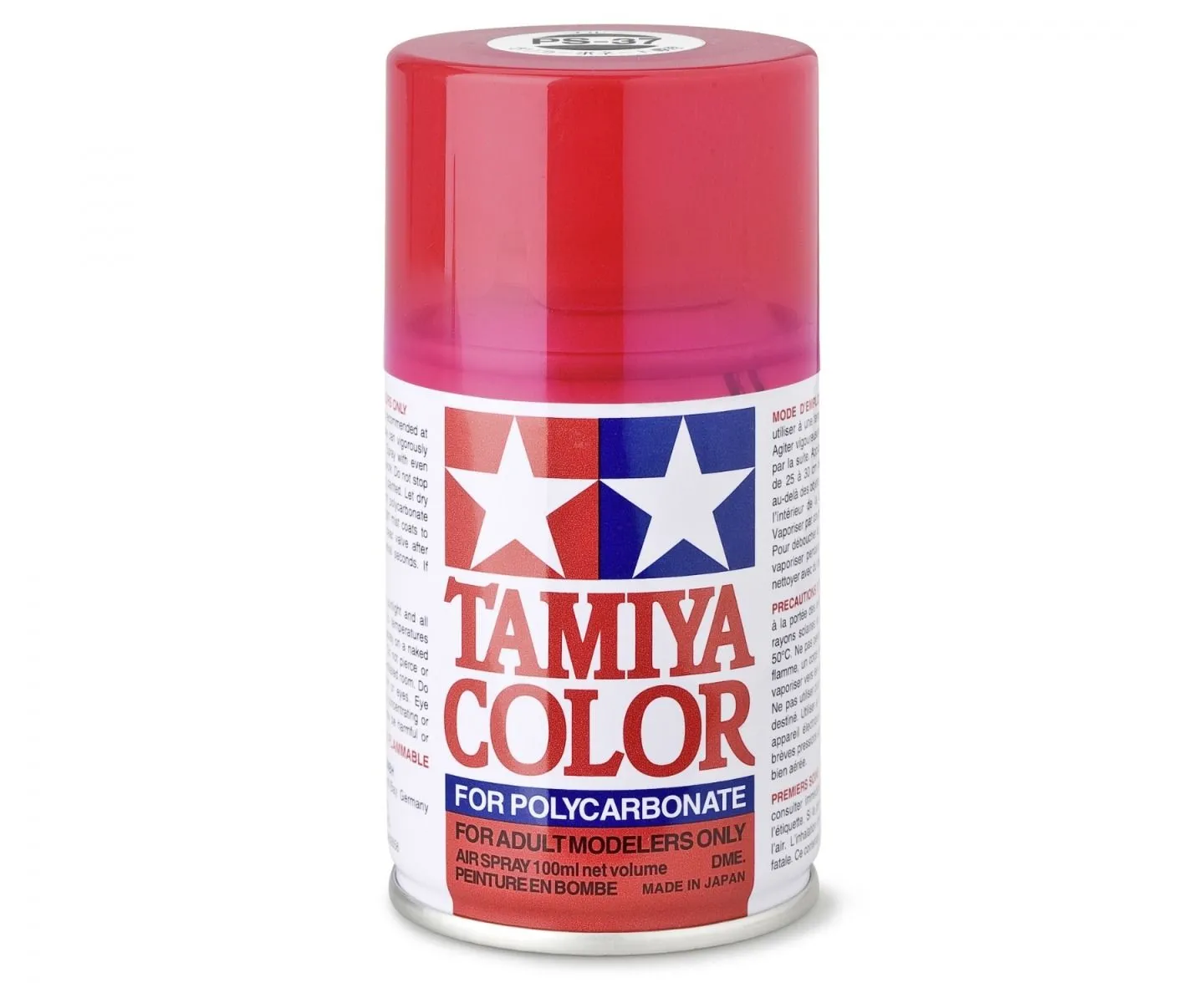 PS37 ROUGE TRANSLUCIDE Tamiya : Bombe peinture spray 100ml
