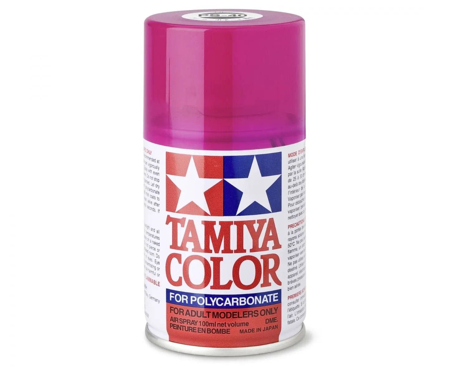 PS40 ROSE TRANSLUCIDE Tamiya : Bombe peinture spray 100ml