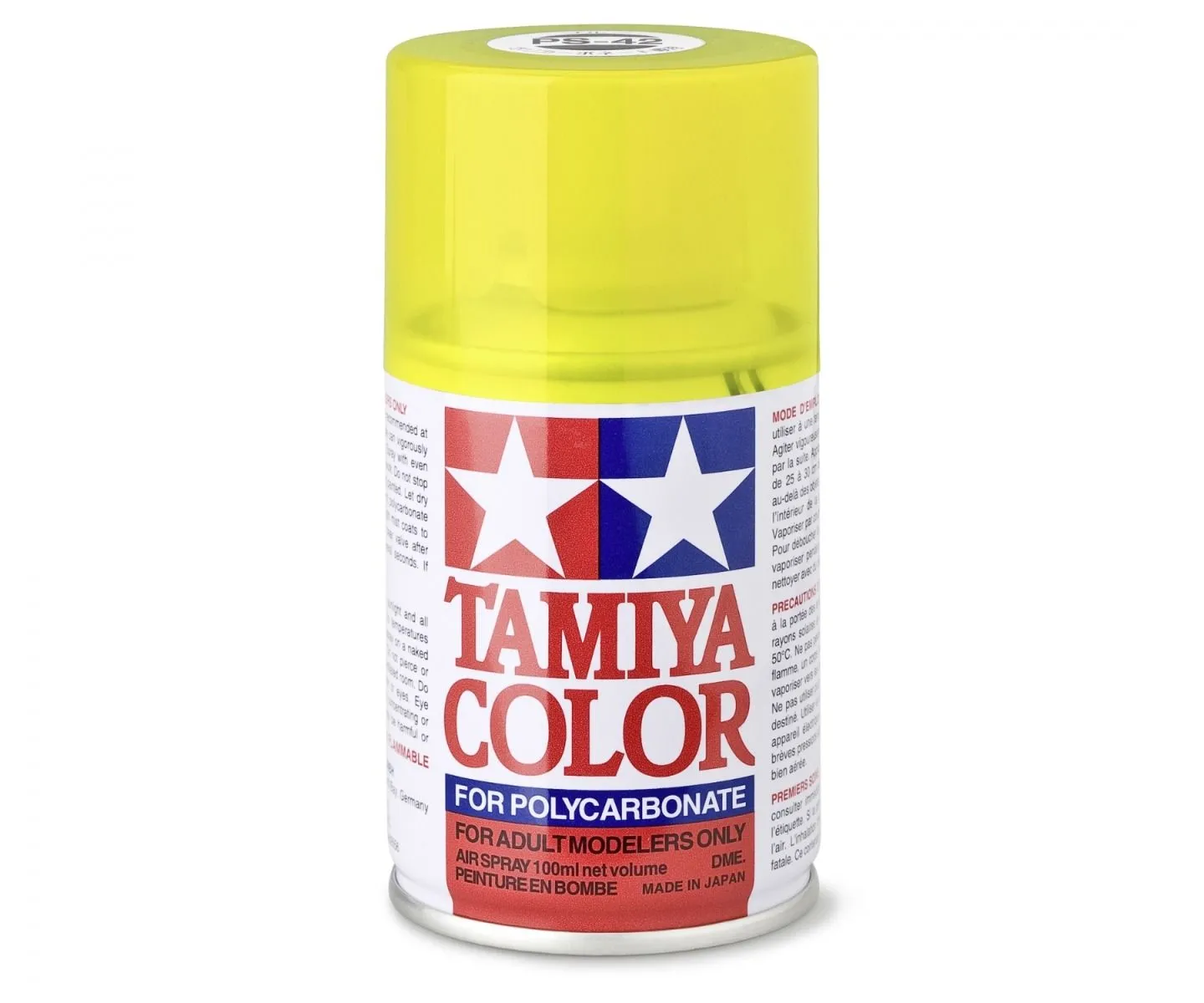 PS42 JAUNE TRANSLUCIDE Tamiya : Bombe peinture spray 100ml
