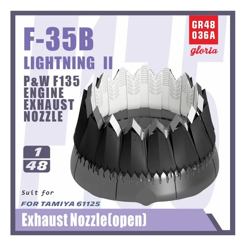 Tuyère d’échappement du moteur ouvert P & W F-135 TAMIYA. GLORIA MODEL GR48036A