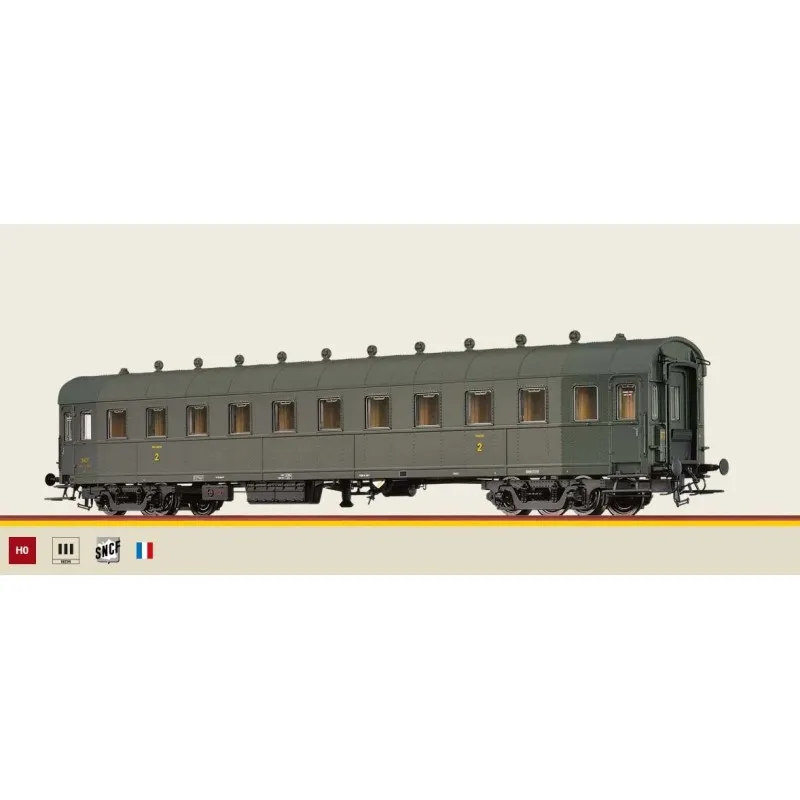Voiture de 2ème classe B, SNCF. BRAWA 45324