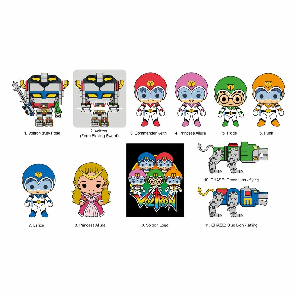 Voltron présentoir porte-clés sac à dos 40th anniversary (24)