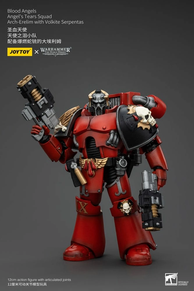 Warhammer the horus heresy figurine 1/18 blood angels angel's tears squad arch-erelim with volkite serpentas 12 cm