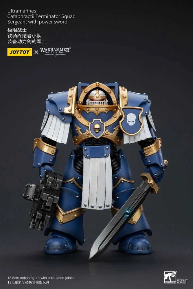 Warhammer the horus heresy figurine 1/18 ultramarines cataphractii terminator squad sergeant with power sword 14 cm