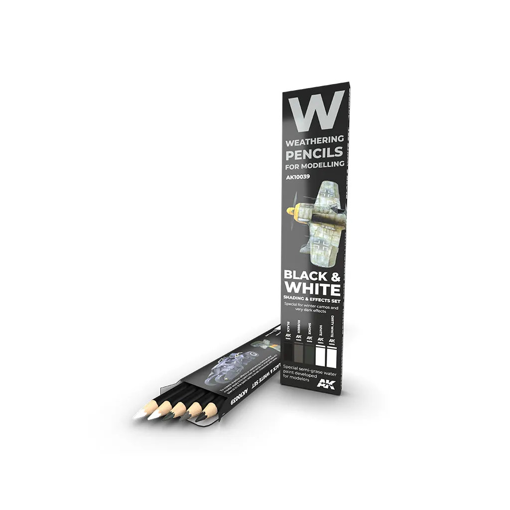 Weathering Pencils - Black & White: Shading & Effects Set